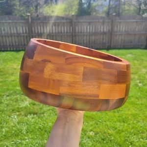 Large Wood Bowl ~ Michael Graves Design ~ Large Wooden Salad/Chip Bowl
